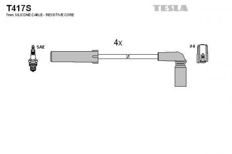 Комплект кабелів запалювання TESLA T417S (фото 1)