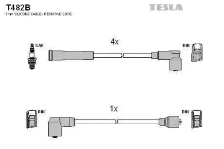 Комплект кабелів запалювання TESLA T482B