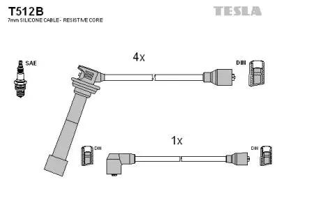 Комплект кабелів запалювання TESLA T512B