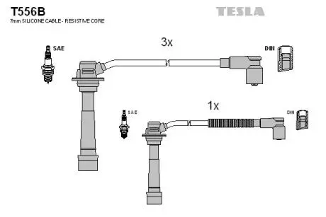 Комплект кабелей зажигания TESLA T556B