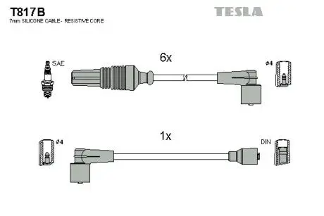 Комплект кабелей зажигания TESLA T817B
