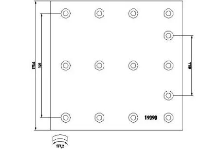 Гальмівні накладки, барабанного гальма TEXTAR 1909007
