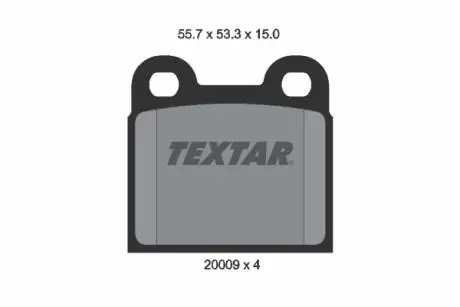 Гальмівні колодки, дискове гальмо (набір) TEXTAR 2000906