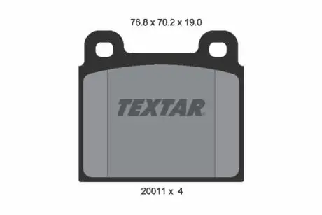 Тормозные колодки, дисковый тормоз.) TEXTAR 2001104