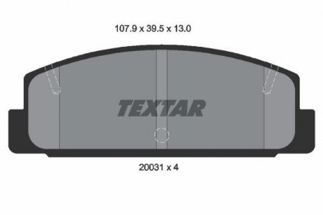 Гальмівні колодки, дискове гальмо (набір) TEXTAR 2003101 (фото 1)