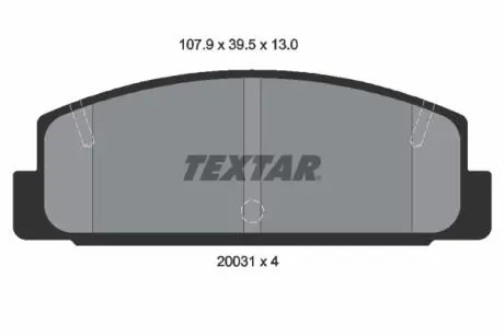 Гальмівні колодки, дискове гальмо (набір) TEXTAR 2003101