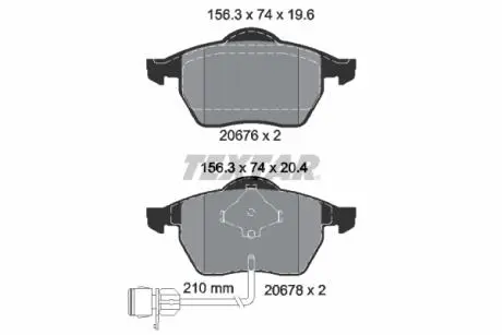 Тормозные колодки дисковые TEXTAR 2067602