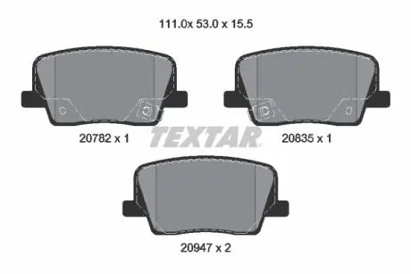Гальмівні колодки, дискові TEXTAR 2078201