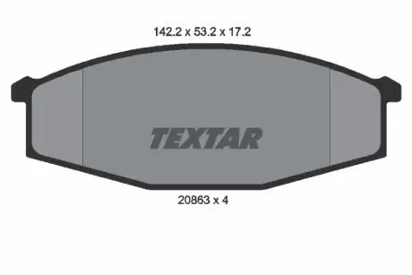 Гальмівні колодки, дискове гальмо (набір) TEXTAR 2086301