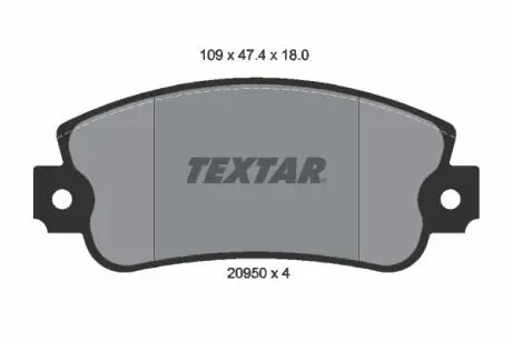 Гальмівні колодки, дискове гальмо (набір) TEXTAR 2095005