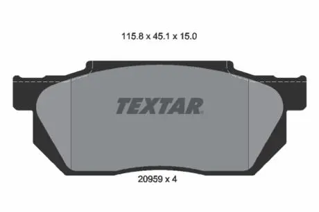 Тормозные колодки, дисковый тормоз.) TEXTAR 2095901