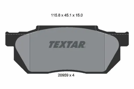 Гальмівні колодки, дискове гальмо (набір) TEXTAR 20959