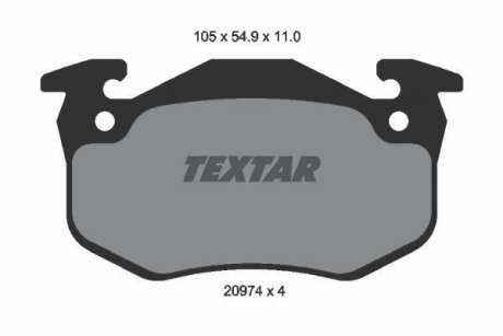 Тормозные колодки, дисковый тормоз.) TEXTAR 2097401 (фото 1)