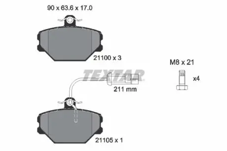 Тормозные колодки, дисковый тормоз.) TEXTAR 2110005
