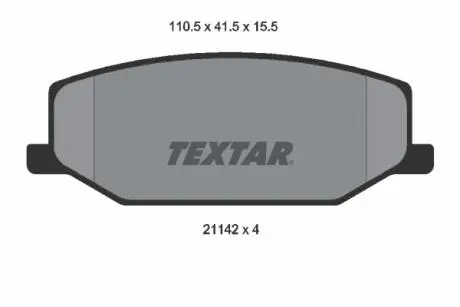 Гальмівні колодки, дискове гальмо (набір) TEXTAR 2114202