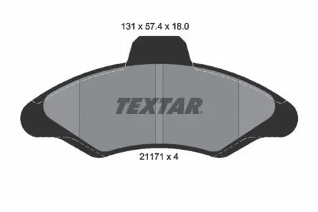 Гальмівні колодки, дискове гальмо (набір) TEXTAR 2117105