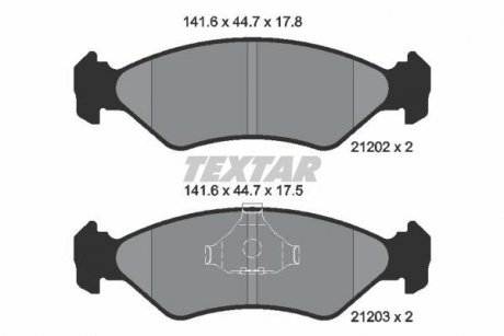 Тормозные колодки, дисковый тормоз.) TEXTAR 2120203