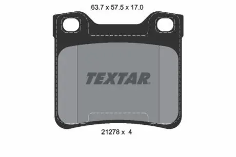 Гальмівні колодки, дискове гальмо (набір) TEXTAR 2127803