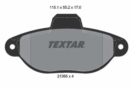 Гальмівні колодки, дискове гальмо (набір) TEXTAR 2136502
