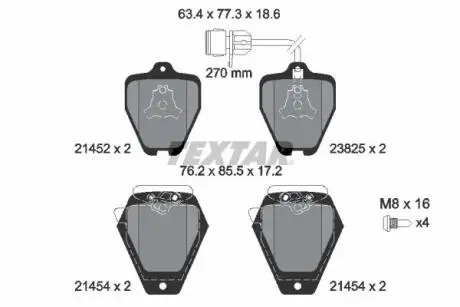 Гальмівні колодки, дискове гальмо (набір) TEXTAR 2145201