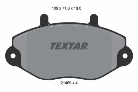 Гальмівні колодки, дискове гальмо (набір) TEXTAR 2146901