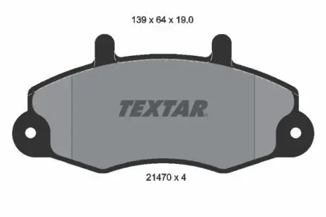 Гальмівні колодки, дискове гальмо (набір) TEXTAR 2147001