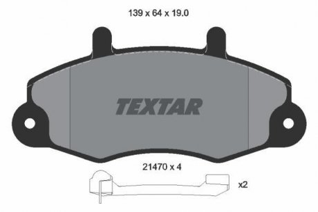 Гальмівні колодки, дискове гальмо (набір) TEXTAR 2147002