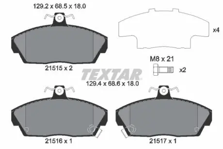 Гальмівні колодки дискові TEXTAR 2151503 (фото 1)
