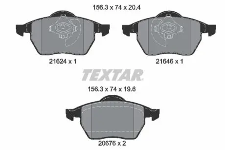 Тормозные колодки, дисковый тормоз.) TEXTAR 2162402