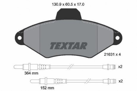 Тормозные колодки, дисковый тормоз.) TEXTAR 2163102 (фото 1)