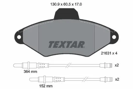 Тормозные колодки, дисковый тормоз.) TEXTAR 2163102