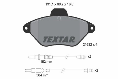 Тормозные колодки, дисковый тормоз.) TEXTAR 2163201 (фото 1)