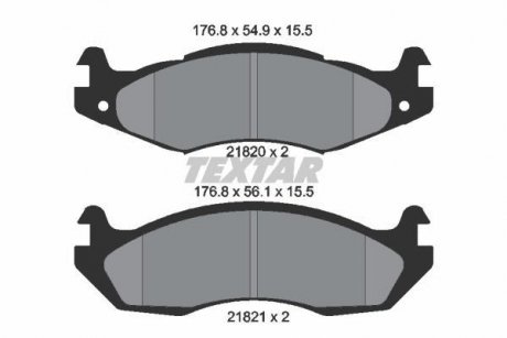 Тормозные колодки, дисковые. TEXTAR 2182001