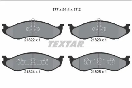 Гальмівні колодки, дискове гальмо (набір) TEXTAR 2182202