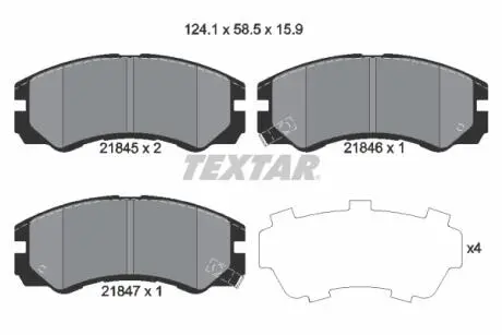 Тормозные колодки, дисковый тормоз.) TEXTAR 2184501