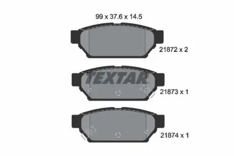 Гальмівні колодки, дискове гальмо (набір) TEXTAR 2187202