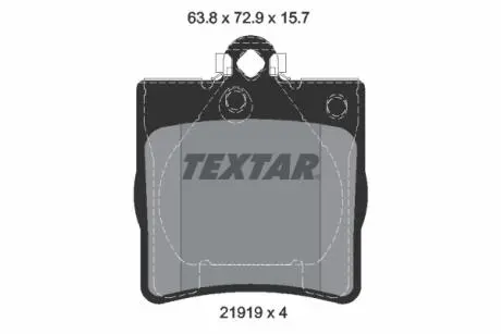 Гальмівні колодки, дискове гальмо (набір) TEXTAR 2191903