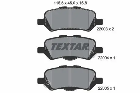 Гальмівні колодки (набір) TEXTAR 2200301