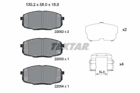 Гальмівні колодки, дискові TEXTAR 2205203