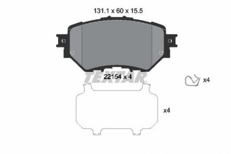 Тормозные колодки (передние) Mazda 3 1.5-2.5 13- (Akebono) TEXTAR 2215401 (фото 1)