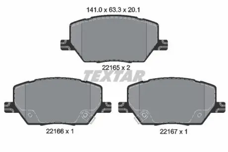 Тормозные колодки (передние) Fiat 500X 1.4-1.6/1.6-2.0D 14-/ Jeep Renegade1.4-1.6/2.0CRD 14- TEXTAR 2216501