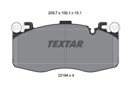 Колодки гальмівні (передні) BMW X5M (F15/F85)/X6M (F16/F86) 14-18 (Brembo) Q+ TEXTAR 2219401