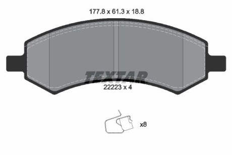 Гальмівні колодки (набір) TEXTAR 2222301