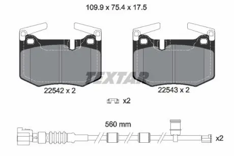 Тормозные колодки.) TEXTAR 2254201