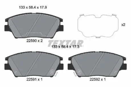 Гальмівні колодки, дискові TEXTAR 2259001