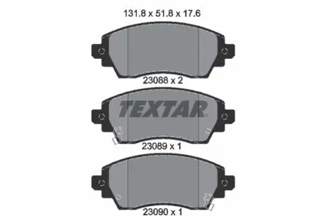 Гальмівні колодки, дискове гальмо (набір) TEXTAR 2308801