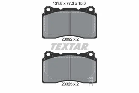 Колодки гальмівні (передні) Honda Civic 12-/Mitsubishi Lancer 95-15/Subaru Impreza 99-13 (Brembo) TEXTAR 2309204