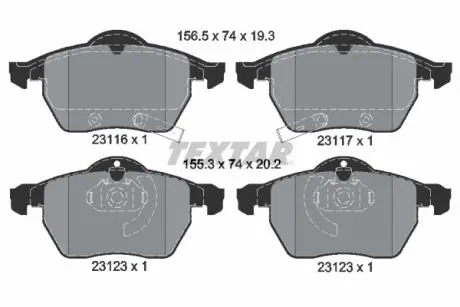 Гальмівні колодки, дискове гальмо (набір) TEXTAR 2311701