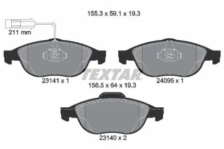 Тормозные колодки, дисковый тормоз.) TEXTAR 2314101
