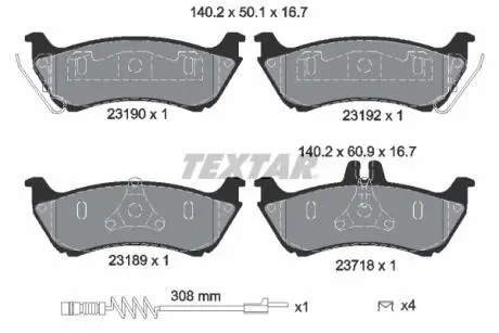 Тормозные колодки, дисковый тормоз.) TEXTAR 2319002